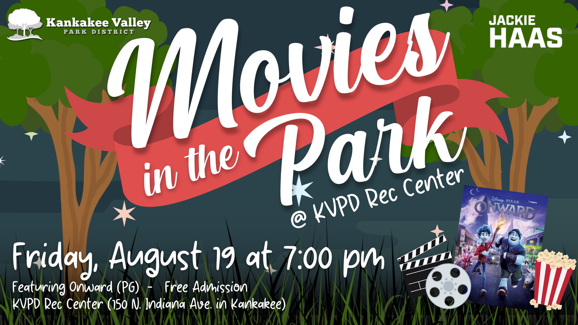 Summer Movies in the Park Aug 19, 2022 Kankakee Valley Park